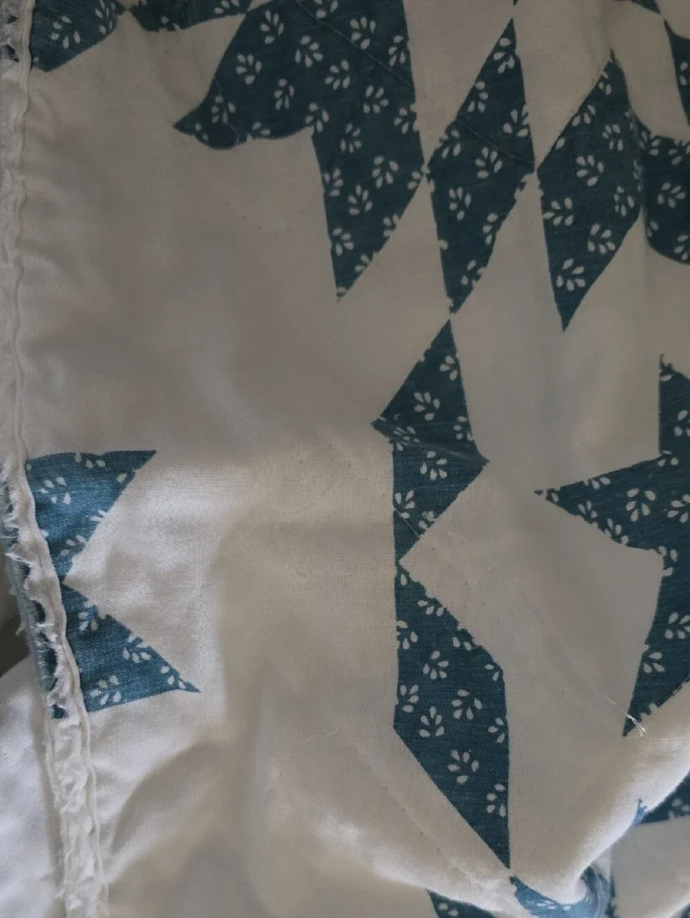 Classic Blue and White Quilted Bedspread